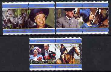 Pitcairn Islands 1997 Golden Wedding set of 6 in 3 se-tenant pairs, unmounted mint, SG 516-21, stamps on , stamps on  stamps on royalty, stamps on  stamps on flowers, stamps on  stamps on horses