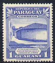 Paraguay 1946 Meeting place of Independence Conspirators 1g from Colours Changed Pictorial set, unmounted mint SG 646, stamps on , stamps on  stamps on monuments