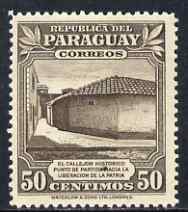 Paraguay 1944-45 Meeting place of Independence Conspirators 50c from Pictorial set, unmounted mint SG 593, stamps on , stamps on  stamps on monuments