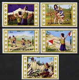 Fujeira 1971 Scout Jamboree set of 5 unmounted mint (Mi 707-11A) , stamps on scouts, stamps on knots
