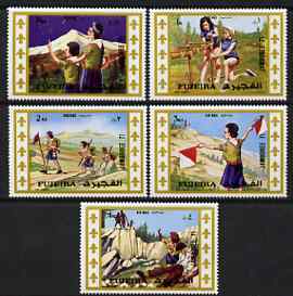 Fujeira 1971 Scout Jamboree set of 5 unmounted mint (Mi 707-11A) , stamps on , stamps on  stamps on scouts, stamps on knots