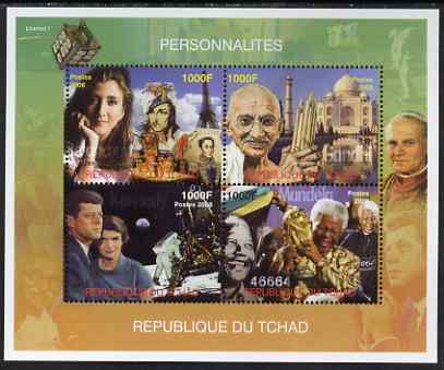 Chad 2008 Personalities perf sheetlet containing 4 values unmounted mint. Note this item is privately produced and is offered purely on its thematic appeal. 