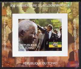 Chad 2008 Nelson Mandela 90th Birthday imperf individual deluxe sheet #1 unmounted mint , stamps on personalities, stamps on mandela, stamps on aids, stamps on nobel, stamps on personalities, stamps on mandela, stamps on nobel, stamps on peace, stamps on racism, stamps on human rights