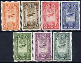 Ethiopia 1931 Potez Air set of 7 minor disturbances on gum otherwise unmounted mint SG 296-302, stamps on aviation, stamps on potez, stamps on maps