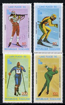 Togo 1980 Lake Placid Winter Olympics perf set of 4 values (SG 1418-21) unmounted mint*, stamps on , stamps on  stamps on sport    olympics      skiing    skating    cross-country