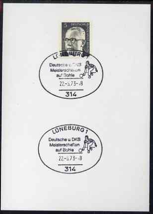 Postmark - West Berlin 1973 5pfg postal card with special cancellation for Bowling Championships, stamps on , stamps on  stamps on sport, stamps on  stamps on bowls