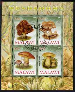 Malawi 2008 Fungi #3 perf sheetlet containing 4 values, each with Scout logo fine cto used, stamps on , stamps on  stamps on fungi, stamps on  stamps on scouts