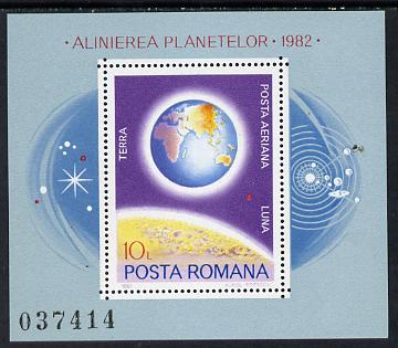 Rumania 1981 The Planets m/sheet unmounted mint, Mi BL 181, stamps on , stamps on  stamps on space, stamps on  stamps on astronomy, stamps on  stamps on astrology