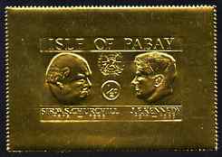 Pabay 1967 Churchill & Kennedy 1/2d larger format embossed in gold foil unmounted mint (Rosen PA65), stamps on , stamps on  stamps on personalities, stamps on  stamps on churchill, stamps on  stamps on kennedy