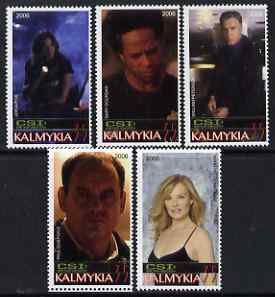 Kalmikia Republic 2006 Stars from CSI perf set of 5 unmounted mint, stamps on films, stamps on  tv , stamps on entertainments, stamps on personalities, stamps on movies