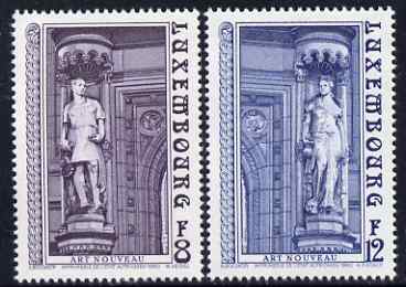 Luxembourg 1980 Art Nouveau Sculpturess perf set of 2 unmounted mint SG 1051-2, stamps on , stamps on  stamps on arts, stamps on  stamps on sculture, stamps on  stamps on mercury