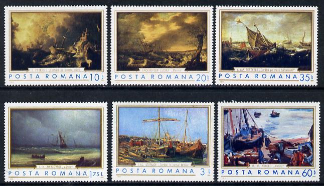 Rumania 1971 Marine Paintings set of 6 unmounted mint, Mi 2971-76, SG 3835-40, stamps on , stamps on  stamps on arts, stamps on  stamps on ships