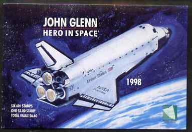 Marshall Islands 1998 John Glenn Hero in Space $6.60 booklet complete and fine, SG SB25, stamps on , stamps on  stamps on personalities, stamps on  stamps on space, stamps on  stamps on shuttle, stamps on  stamps on masonics, stamps on  stamps on masonry