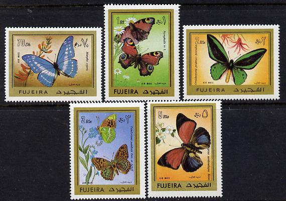 Fujeira 1971 Butterflies set of 5 unmounted mint, Mi 780-784A*, stamps on , stamps on  stamps on butterflies