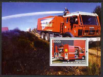 Benin 2004 Fire Engines #3 perf m/sheet unmounted mint, stamps on fire
