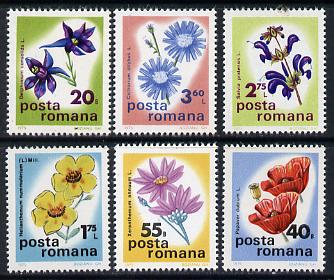 Rumania 1975 Botanical Conference set of 6 unmounted mint, SG 4157-62,  Mi 3285-90*, stamps on flowers