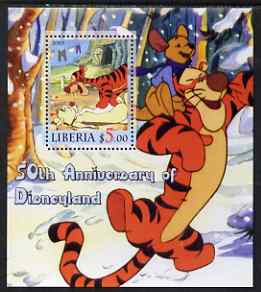 Liberia 2005 50th Anniversary of Disneyland #05 (Tigger) perf s/sheet unmounted mint, stamps on disney, stamps on cinema, stamps on movies, stamps on cartoons, stamps on entertainments