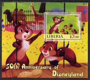 Liberia 2005 50th Anniversary of Disneyland #11 (Chip & Dale) perf s/sheet unmounted mint, stamps on , stamps on  stamps on disney, stamps on  stamps on cinema, stamps on  stamps on movies, stamps on  stamps on cartoons, stamps on  stamps on entertainments, stamps on  stamps on 