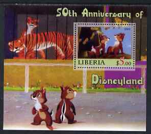 Liberia 2005 50th Anniversary of Disneyland #13 (Chip & Dale) perf s/sheet unmounted mint, stamps on , stamps on  stamps on disney, stamps on  stamps on cinema, stamps on  stamps on movies, stamps on  stamps on cartoons, stamps on  stamps on entertainments, stamps on  stamps on 