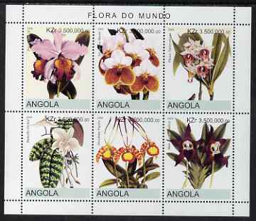 Angola 2000 Flowers #3 perf sheetlet containing 6 values unmounted mint. Note this item is privately produced and is offered purely on its thematic appeal, stamps on , stamps on  stamps on flowers