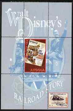 Angola 2000 Walt Disney's Railroad Story #1 perf s/sheet unmounted mint, stamps on , stamps on  stamps on disney, stamps on  stamps on railways