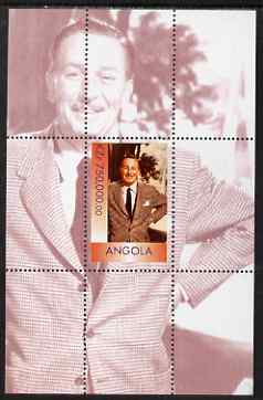 Angola 1999 Walt Disney perf souvenir sheet unmounted mint, stamps on millennium, stamps on films, stamps on cinema, stamps on movies, stamps on disney