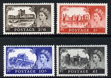 Great Britain 1967 Castles (no wmk) set of 4 unmounted mint, SG 759-62, stamps on castles