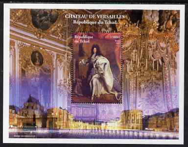 Chad 2001 Palace of Versailles #1 perf s/sheet unmounted mint featuring Louis XIV, stamps on , stamps on  stamps on personalities, stamps on  stamps on palaces, stamps on  stamps on history, stamps on  stamps on napoleon