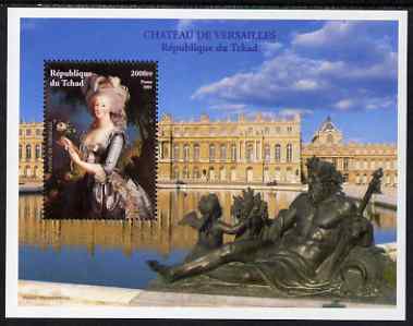 Chad 2001 Palace of Versailles #2 perf s/sheet unmounted mint featuring Marie-Antoinette, stamps on , stamps on  stamps on personalities, stamps on  stamps on palaces, stamps on  stamps on history, stamps on  stamps on napoleon, stamps on  stamps on women