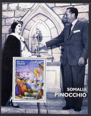 Somalia 2001 Pinocchio & Walt Disney #2 perf s/sheet unmounted mint, stamps on personalities, stamps on movies, stamps on cinema, stamps on films, stamps on disney, stamps on cartoons