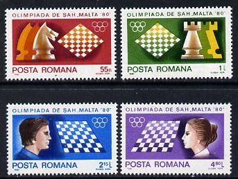 Rumania 1980 Chess Olympiad set of 4, Mi 3747-50, stamps on , stamps on  stamps on chess