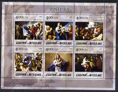 Guinea - Bissau 2005 Paintings in Prado Museum perf sheetlet containing 6 values unmounted mint Mi 2838-43, stamps on arts, stamps on van dyck, stamps on velazquez