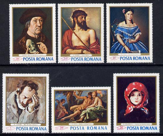 Rumania 1968 Paintings in Rumanian Galleries set of 6 unmounted mint, SG 3543-48, Mi 2666-71, stamps on arts    