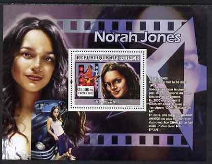 Guinea - Conakry 2007 Female Music Stars (Norah Jones) perf souvenir sheet unmounted mint, stamps on music, stamps on personalities, stamps on norah jones