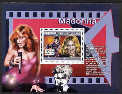 Guinea - Conakry 2007 Female Music Stars (Madonna) perf souvenir sheet unmounted mint, stamps on music, stamps on personalities, stamps on madonna