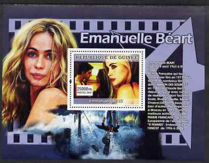 Guinea - Conakry 2007 French Film Stars (Emmanuelle Beart) perf souvenir sheet unmounted mint, stamps on , stamps on  stamps on personalities, stamps on  stamps on cinema, stamps on  stamps on films, stamps on  stamps on movies