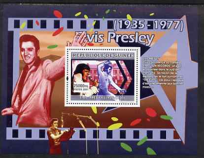 Guinea - Conakry 2007 Elvis Presley (begins his career with Sun Records) perf souvenir sheet unmounted mint, stamps on , stamps on  stamps on personalities, stamps on  stamps on elvis, stamps on  stamps on martial arts