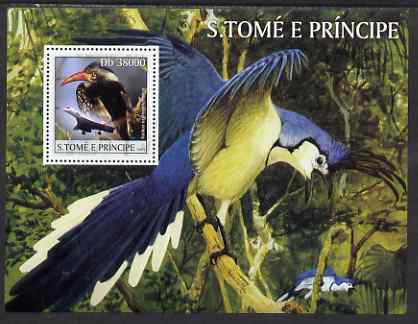 St Thomas & Prince Islands 2003 Birds & Concorde perf souvenir sheet unmounted mint Mi Bl 1436, stamps on birds, stamps on aviation, stamps on concorde