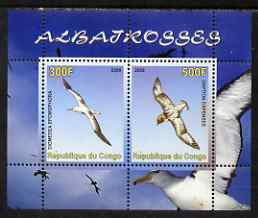 Congo 2008 Birds - Albatros perf sheetlet containing 2 values unmounted mint