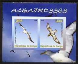 Congo 2008 Birds - Albatros imperf sheetlet containing 2 values unmounted mint, stamps on , stamps on  stamps on birds, stamps on  stamps on albatros