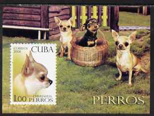 Cuba 2008 Dogs imperf s/sheet unmounted mint , stamps on , stamps on  stamps on dogs