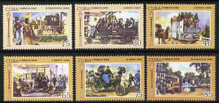 Cuba 2008 Vintage Cars perf set of 6 unmounted mint , stamps on , stamps on  stamps on cars