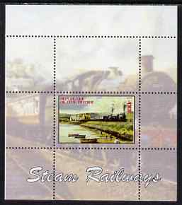 Ivory Coast 2004 Steam Railways #2 perf s/sheet unmounted mint. Note this item is privately produced and is offered purely on its thematic appeal, stamps on , stamps on  stamps on railways