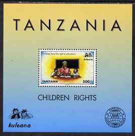 Tanzania 1998 Children's Rights perf m/sheet unmounted mint SG MS 2140, stamps on , stamps on  stamps on children