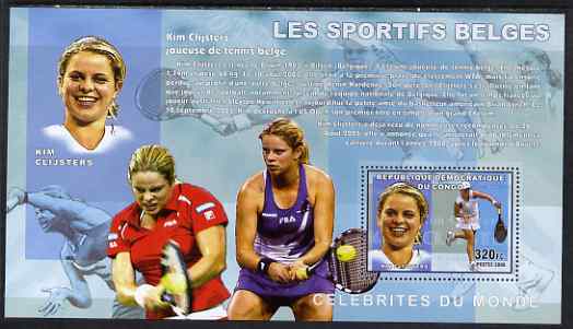 Congo 2006 Belgian Sports Personalities perf s/sheet containing 1 value (Kim Clijsters) unmounted mint, stamps on , stamps on  stamps on personalities, stamps on  stamps on sports, stamps on  stamps on tennis, stamps on  stamps on sport