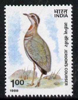 India 1988 Wildlife Conservation (Courser Bird) unmounted mint SG 1332, stamps on birds 