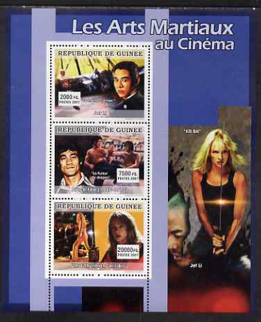 Guinea - Conakry 2007 Martial Arts Movies perf sheetlet containing 3 values unmounted mint, Yv 3041-43, stamps on , stamps on  stamps on personalities, stamps on  stamps on cinema, stamps on  stamps on films, stamps on  stamps on movies, stamps on  stamps on martial arts