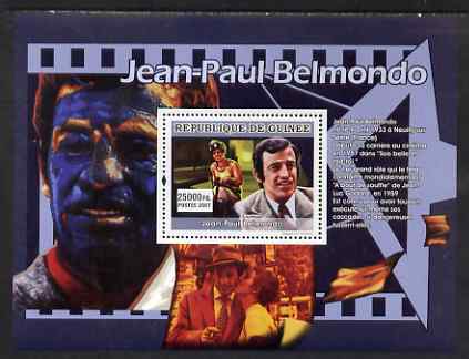 Guinea - Conakry 2007 French Male Film Stars perf souvenir sheet (Jen-Paul Belmondo) unmounted mint Yv 651, stamps on personalities, stamps on cinema, stamps on films, stamps on movies