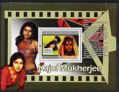 Guinea - Conakry 2007 Indian Film Stars perf souvenir sheet (Kajol Mukherjee) unmounted mint, stamps on , stamps on  stamps on personalities, stamps on  stamps on cinema, stamps on  stamps on films, stamps on  stamps on movies
