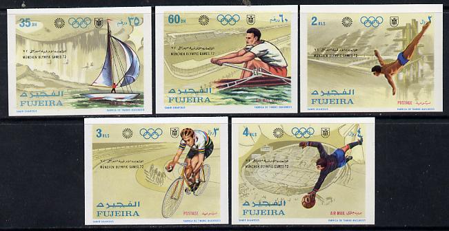 Fujeira 1971 Munich Olympics imperf set of 5 unmounted mint (Mi 748-52B) , stamps on , stamps on  stamps on sport      olympics